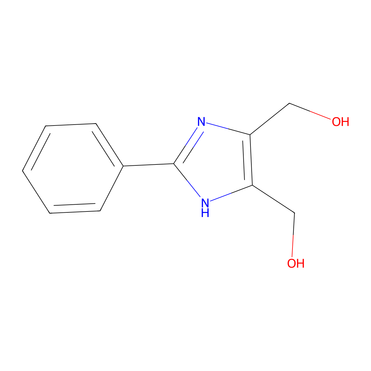 1H-Imidazole-4,5-dimethanol, 2-phenyl- molecular structure, CAS 61698-32-6