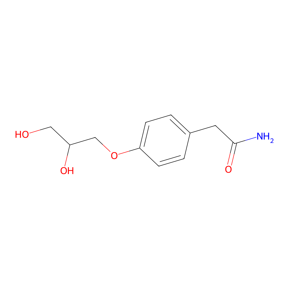 4-(2,3-Dihydroxypropoxy)phenyl acetamide molecular structure, CAS 61698-76-8