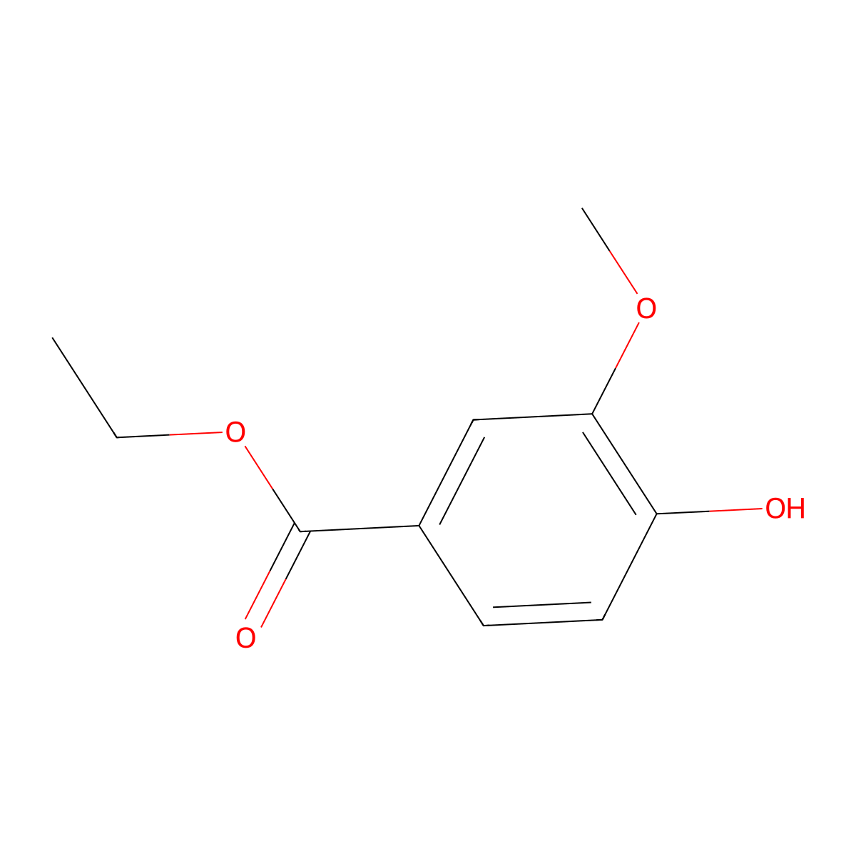 Ethyl vanillate molecular structure, CAS 617-05-0