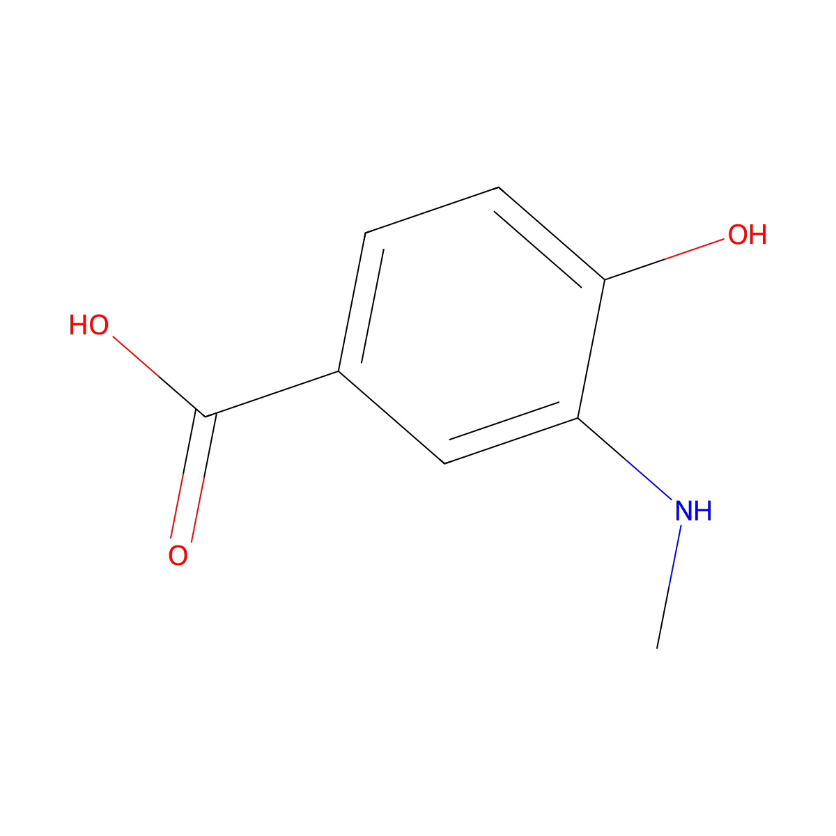 4-Hydroxy-3-(methylamino)benzoic acid molecular structure, CAS 617-13-0