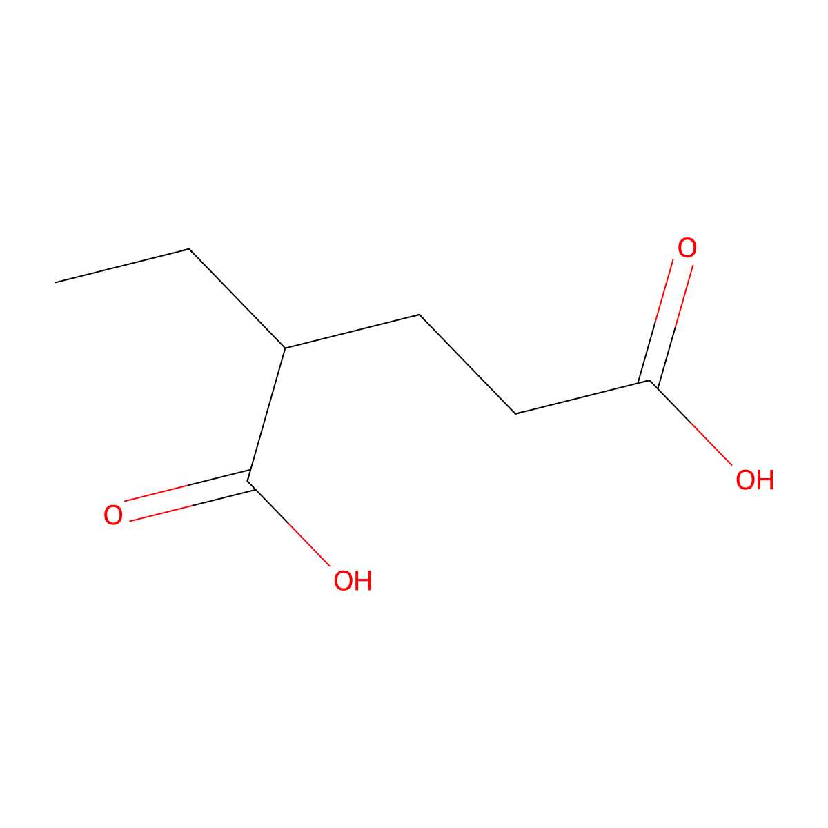 2-Ethylpentanedioic acid molecular structure, CAS 617-26-5