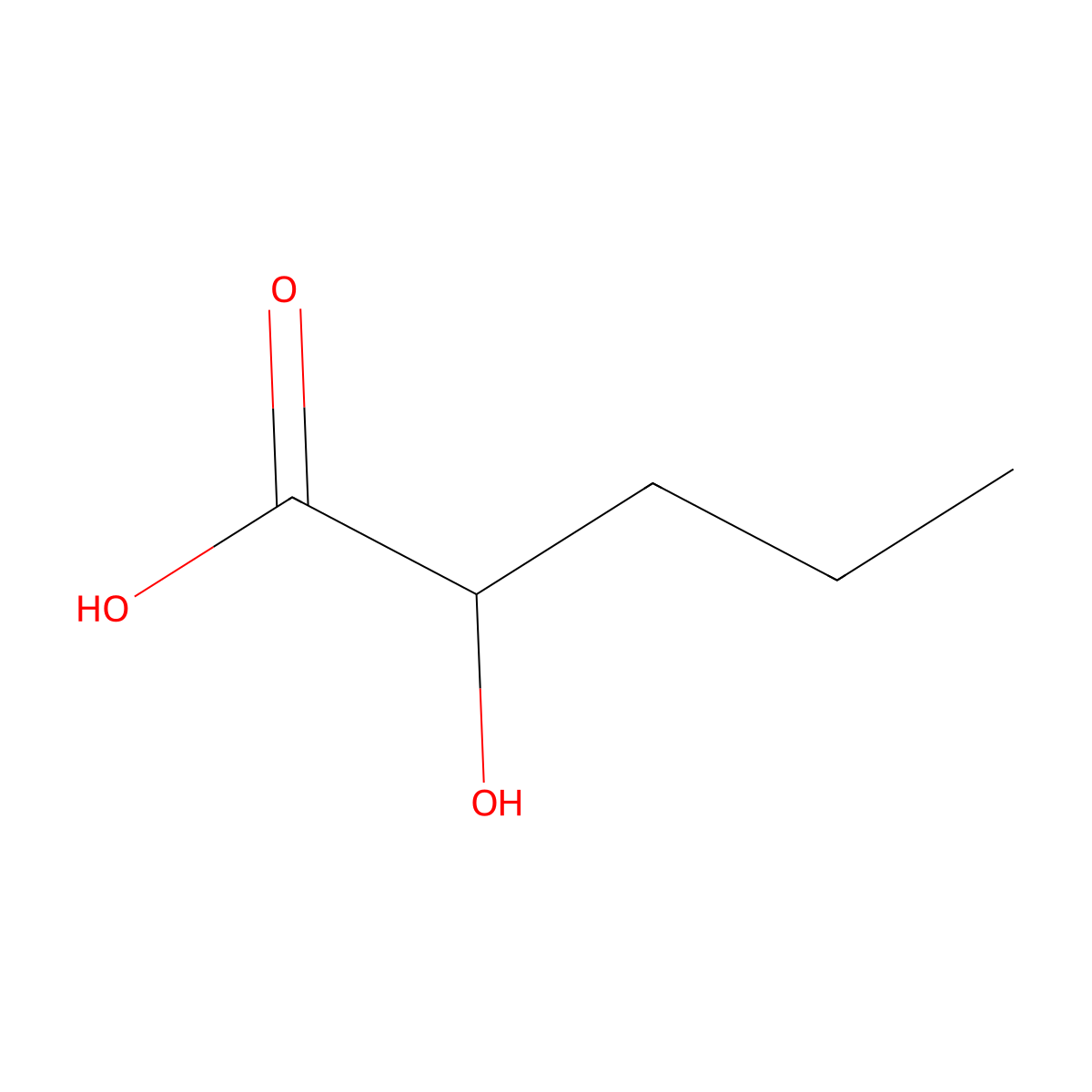 (+-)-2-Hydroxypentanoic acid molecular structure, CAS 617-31-2