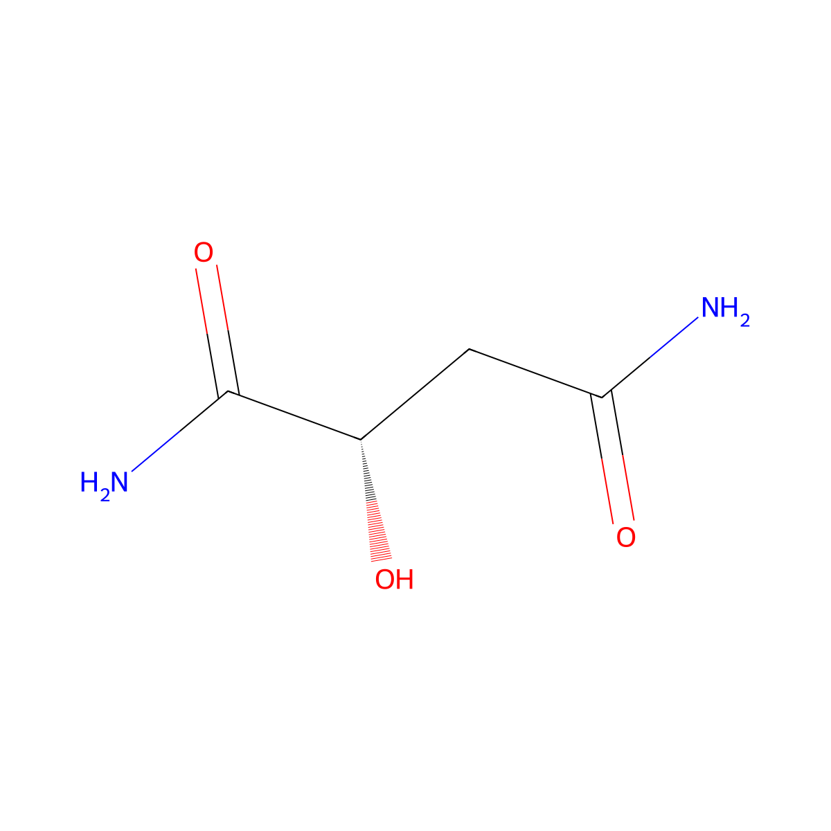 Butanediamide, 2-hydroxy-, (S)- molecular structure, CAS 617-47-0