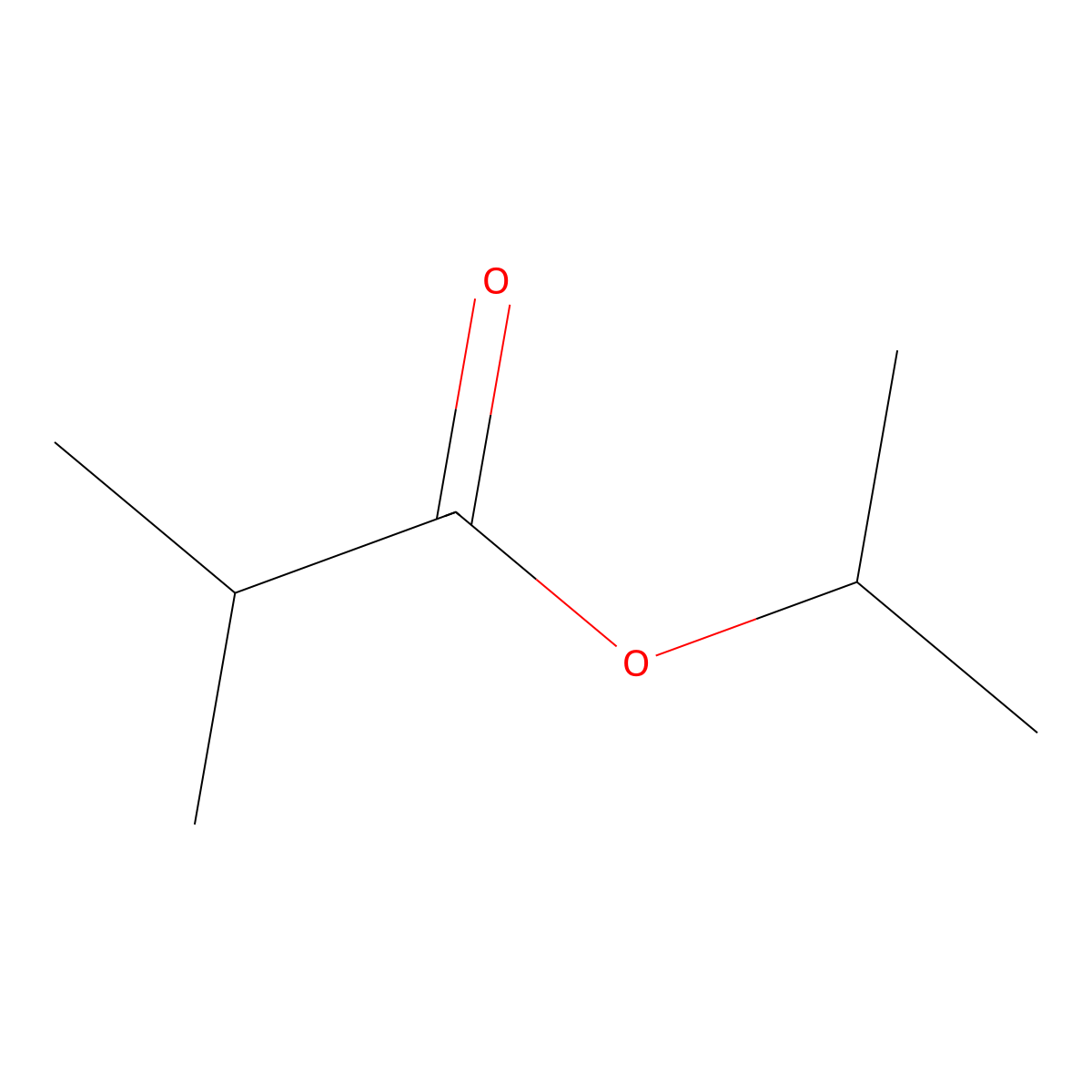 Isopropyl isobutyrate molecular structure, CAS 617-50-5