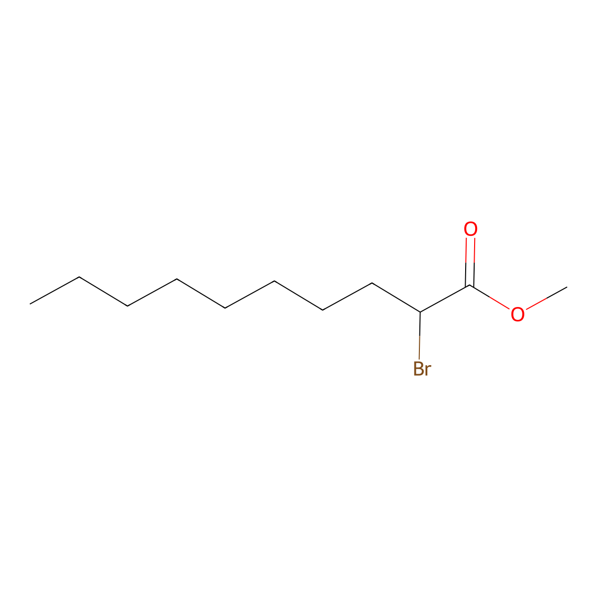 Methyl 2-bromodecanoate molecular structure, CAS 617-60-7