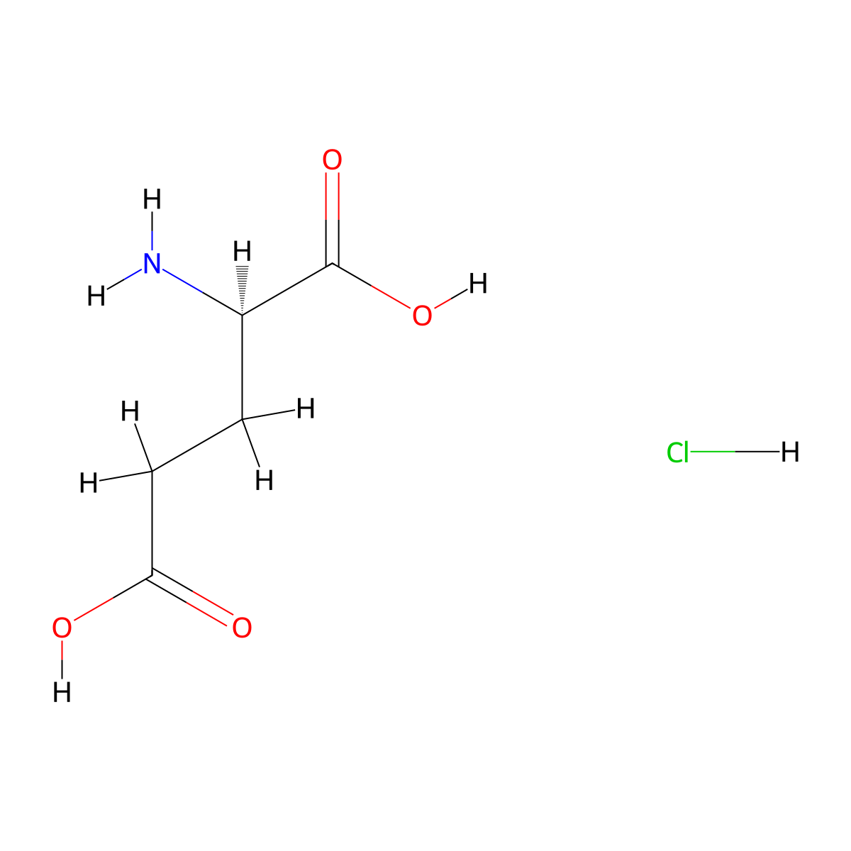 D-Glutamic acid hydrochloride molecular structure, CAS 617-61-8