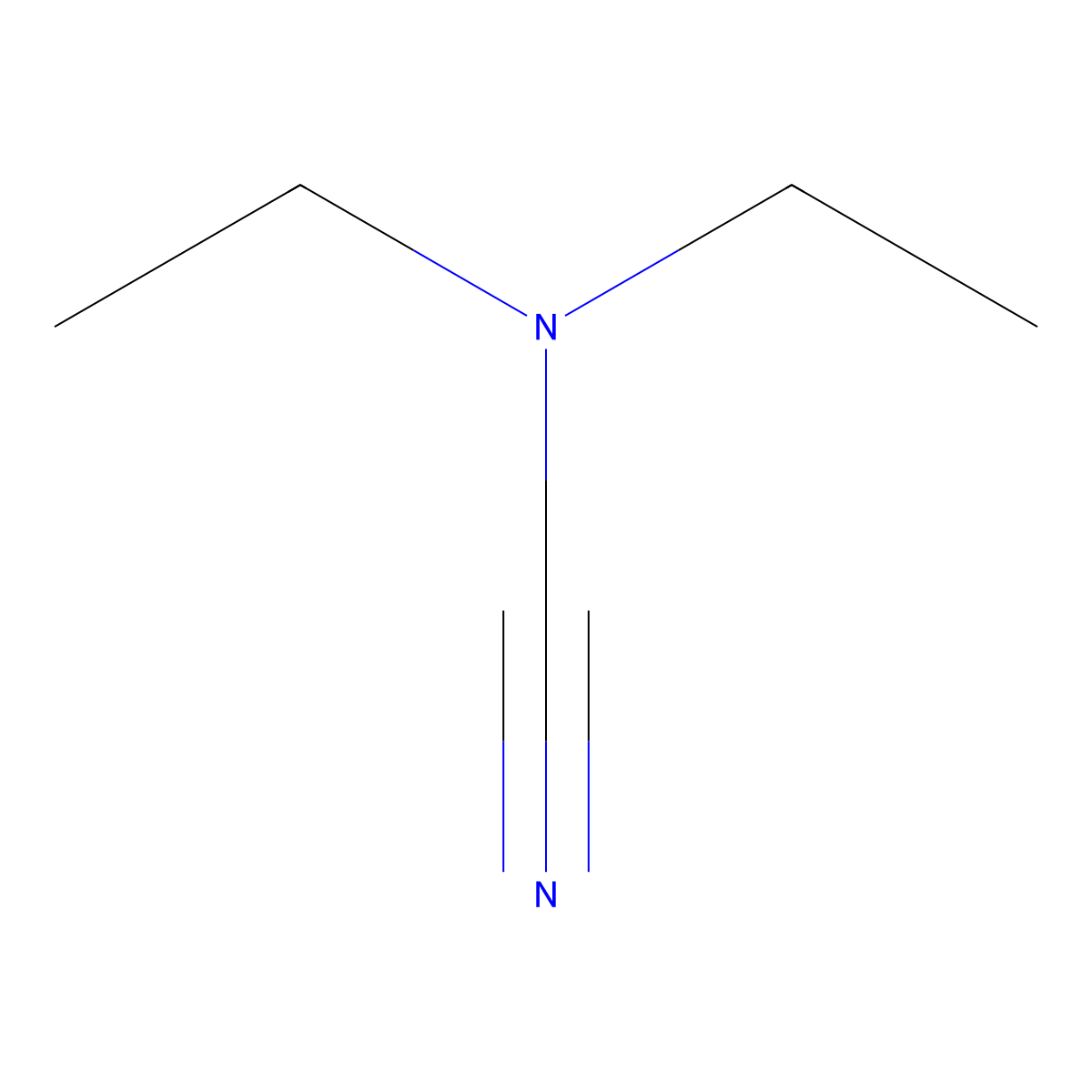 Diethylcyanamide molecular structure, CAS 617-83-4