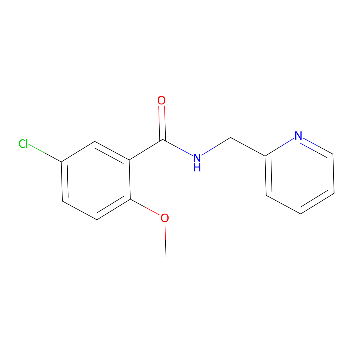 5-chloro-2-methoxy-N-(pyridin-2-ylmethyl)benzamide molecular structure, CAS 6170-80-5