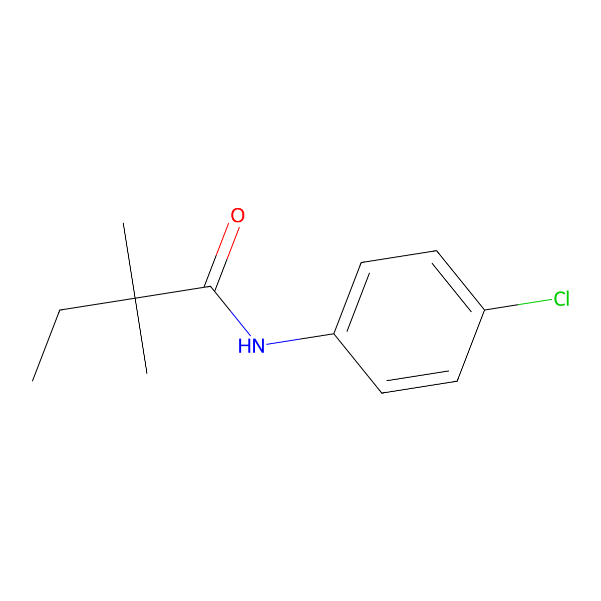 N-(4-chlorophenyl)-2,2-dimethylbutanamide molecular structure, CAS 6170-97-4