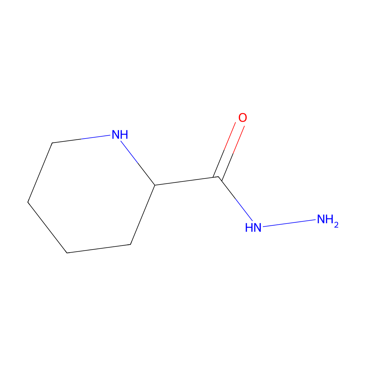 Piperidine-2-carbohydrazide molecular structure, CAS 61700-55-8