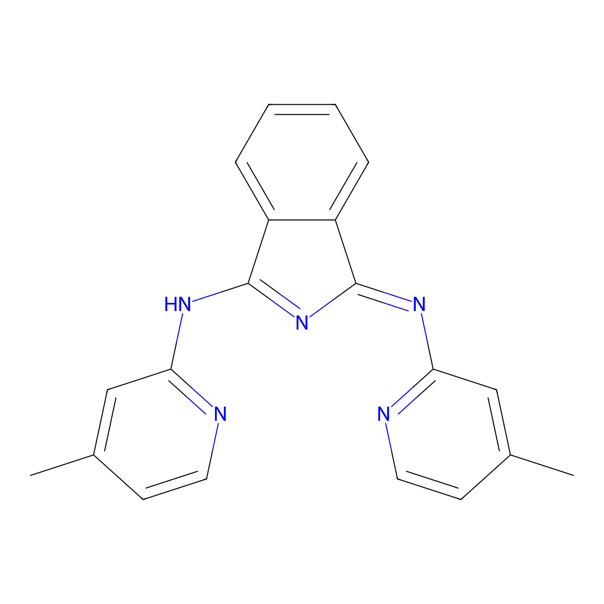 N-(4-methylpyridin-2-yl)-3-(4-methylpyridin-2-yl)iminoisoindol-1-amine molecular structure, CAS 61702-01-0
