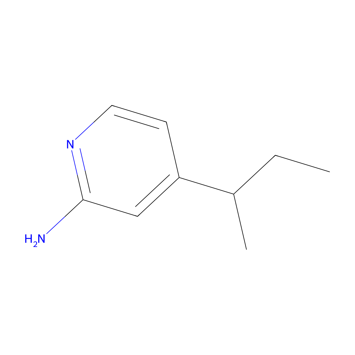 4-(sec-Butyl)pyridin-2-amine molecular structure, CAS 61702-16-7