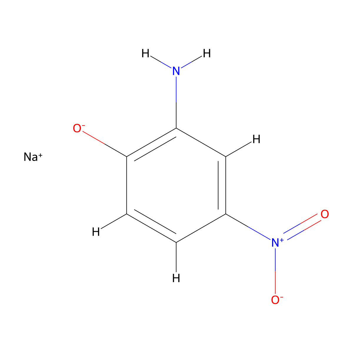 Sodium 2-amino-4-nitrophenoxide molecular structure, CAS 61702-43-0