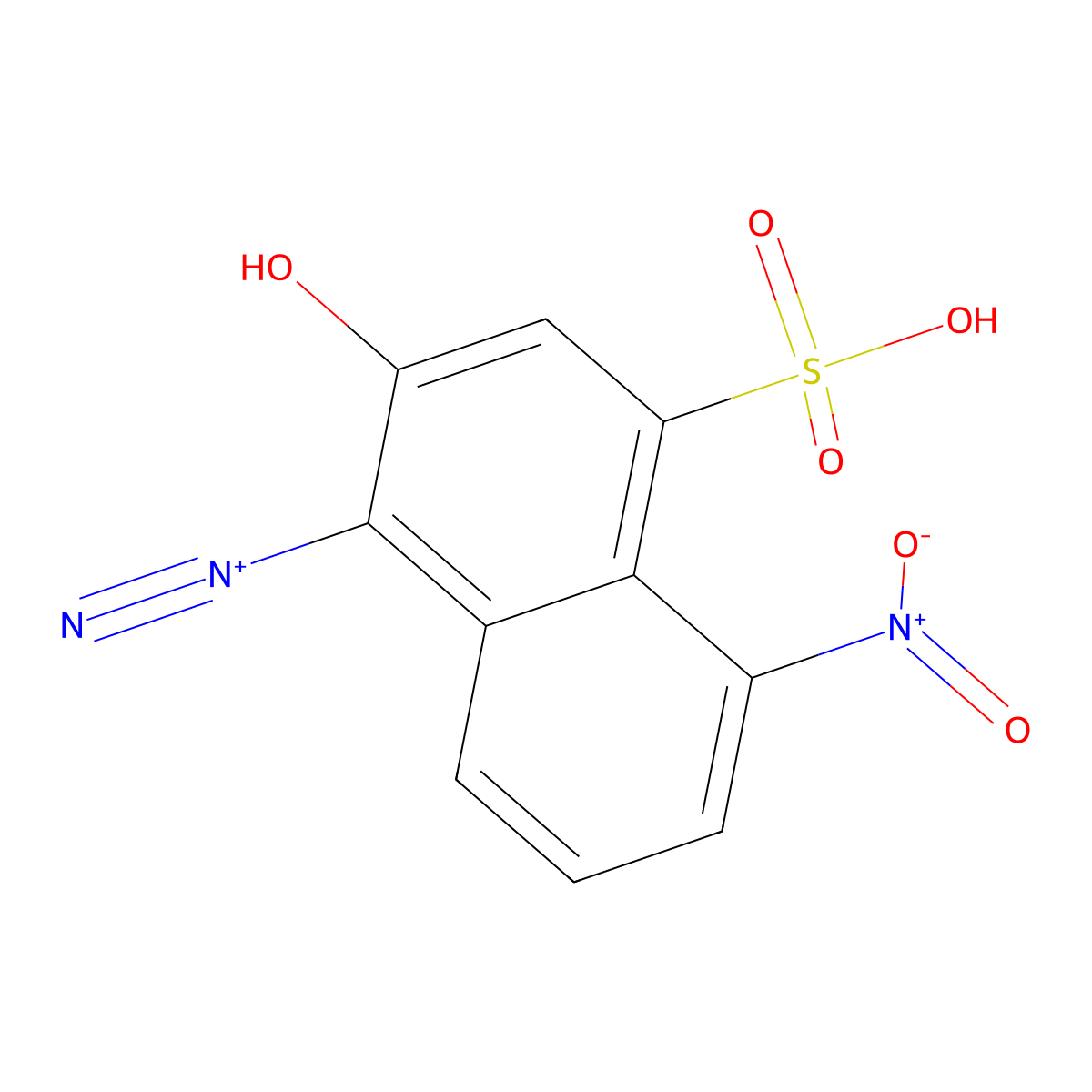 1-Naphthalenediazonium, 2-hydroxy-5-nitro-4-sulfo- molecular structure, CAS 61702-47-4