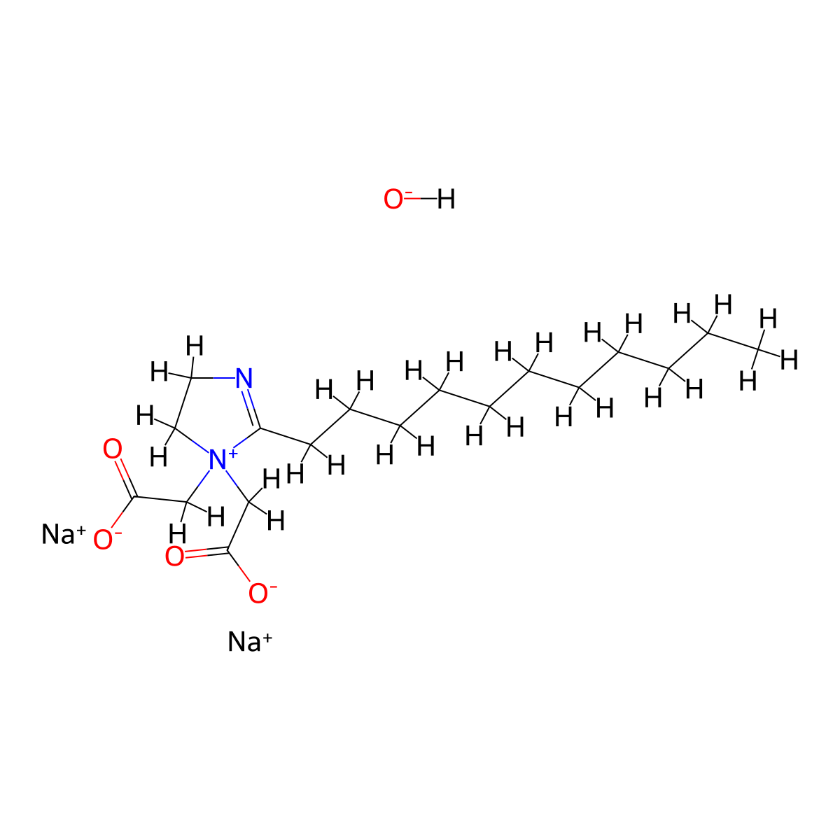 Disodium 1,1-bis(carboxymethyl)-4,5-dihydro-2-undecyl-1-H-imidazolium hydroxide molecular structure, CAS 61702-73-6