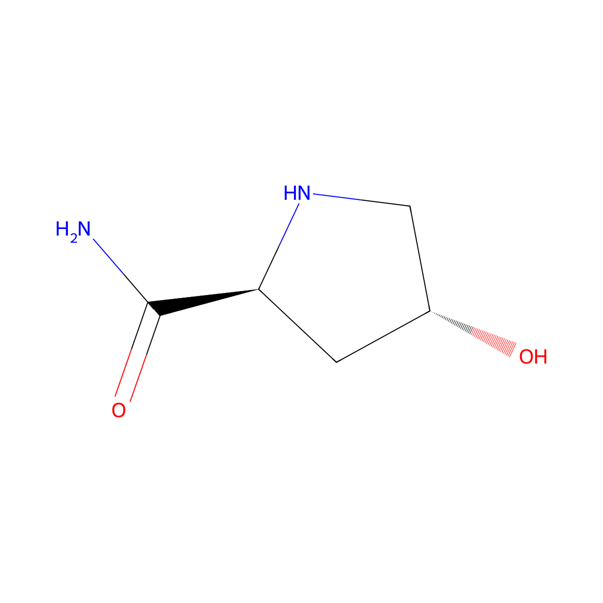 (2S,4R)-4-hydroxypyrrolidine-2-carboxamide molecular structure, CAS 61703-38-6