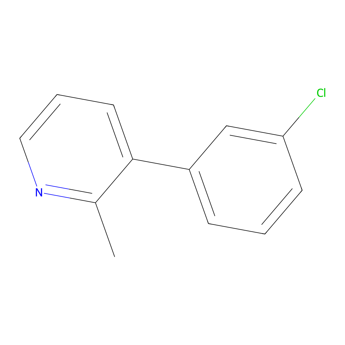 3-(3-Chlorophenyl)-2-methylpyridine molecular structure, CAS 61703-99-9
