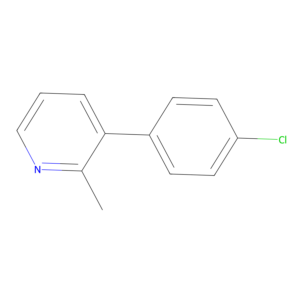 3-(4-Chlorophenyl)-2-methylpyridine molecular structure, CAS 61704-25-4