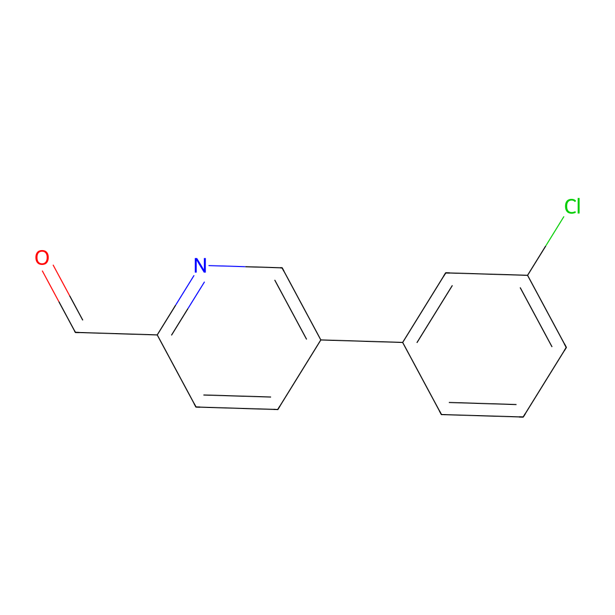 5-(3-Chlorophenyl)picolinaldehyde molecular structure, CAS 61704-37-8
