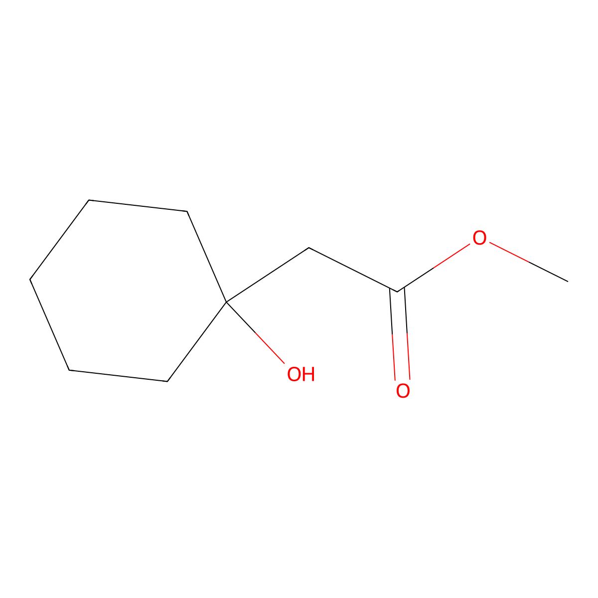 Methyl 2-(1-hydroxycyclohexyl)acetate molecular structure, CAS 61704-66-3