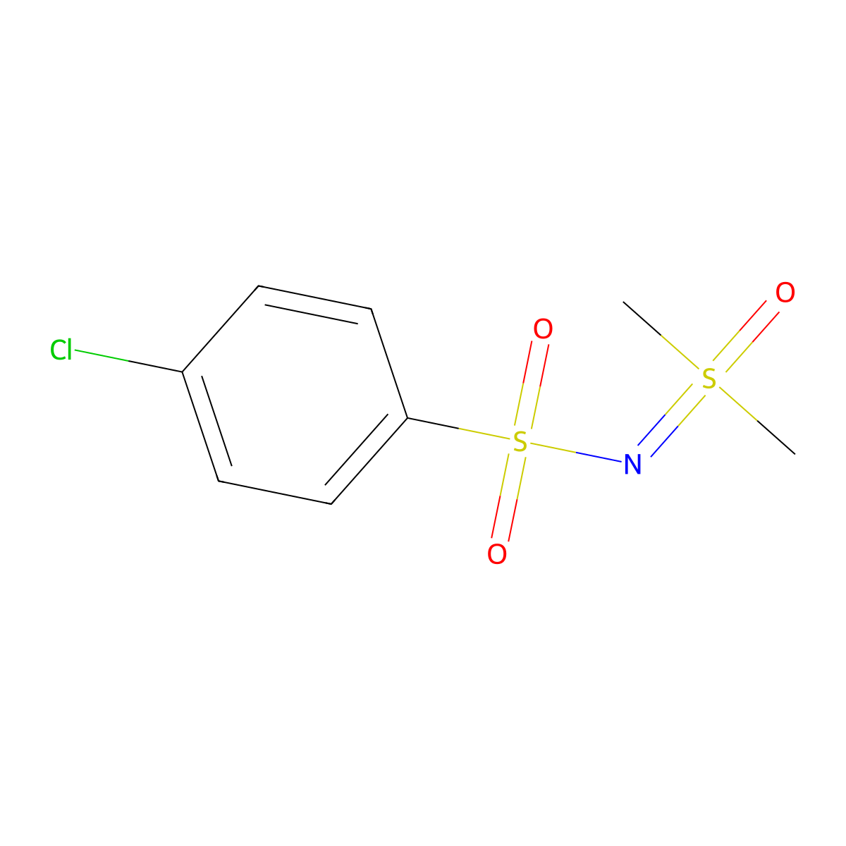 4-Chloro-N-[dimethyl(oxo)-lambda~6~-sulfanylidene]benzene-1-sulfonamide molecular structure, CAS 61706-01-2