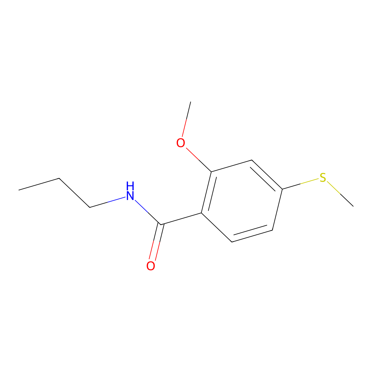 2-methoxy-4-(methylsulfanyl)-N-propylbenzamide molecular structure, CAS 6171-53-5