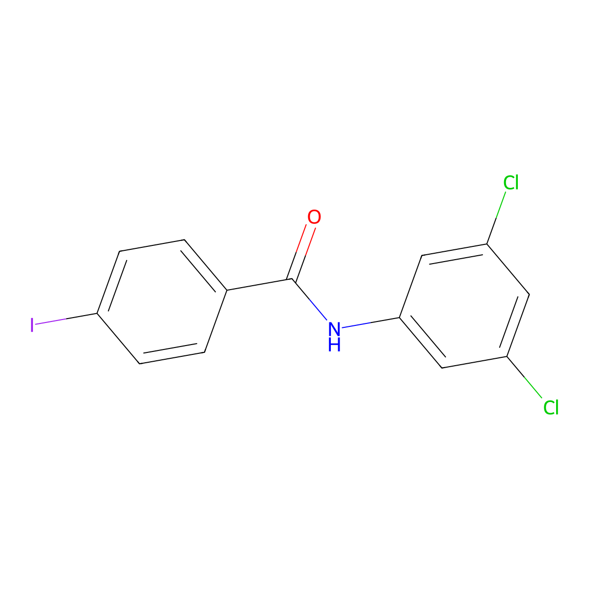 N-(3,5-dichlorophenyl)-4-iodobenzamide molecular structure, CAS 6171-91-1