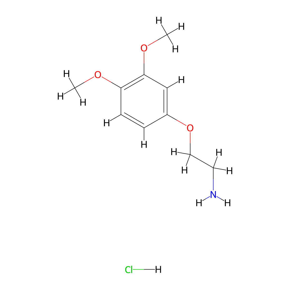 Ethanamine, 2-(3,4-dimethoxyphenoxy)-, hydrochloride molecular structure, CAS 61711-96-4