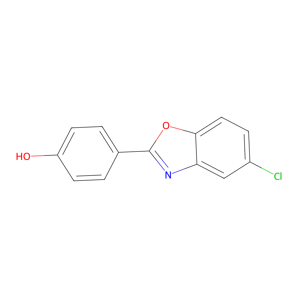 Phenol, 4-(5-chloro-2-benzoxazolyl)- molecular structure, CAS 61712-40-1