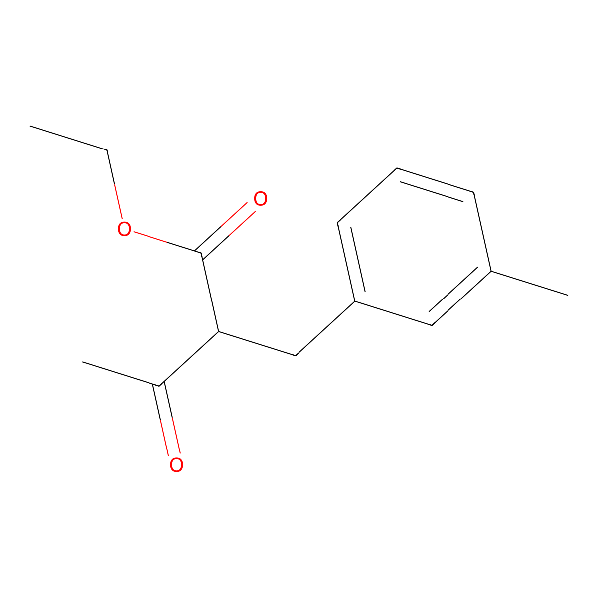 Ethyl 2-(3-methylbenzyl)-3-oxobutanoate molecular structure, CAS 61713-38-0