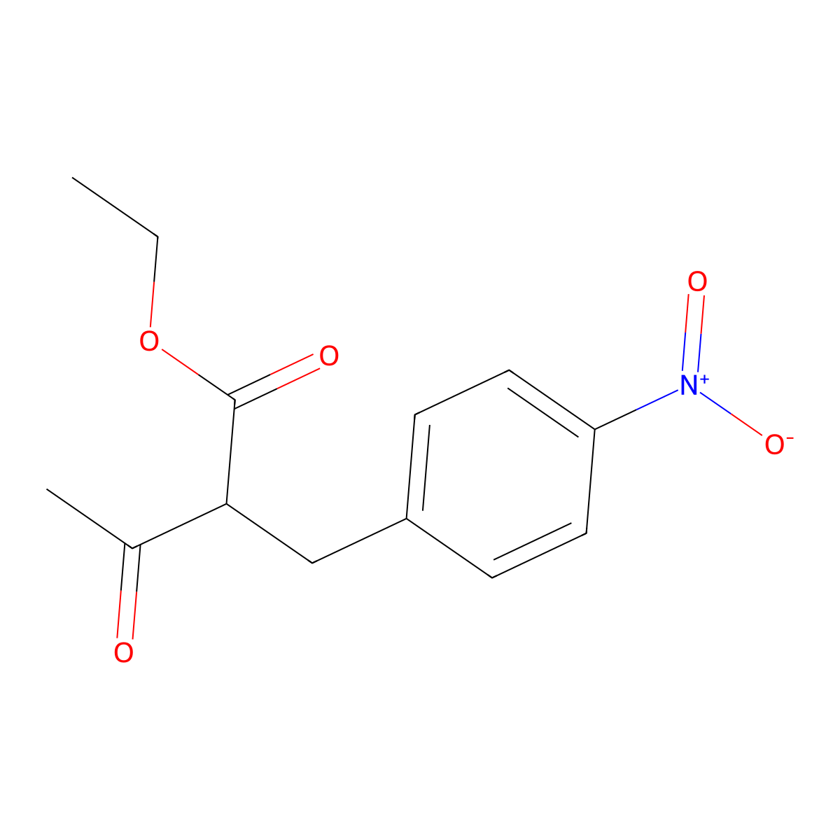 Ethyl 2-(4-nitrobenzyl)-3-oxobutanoate molecular structure, CAS 61713-40-4