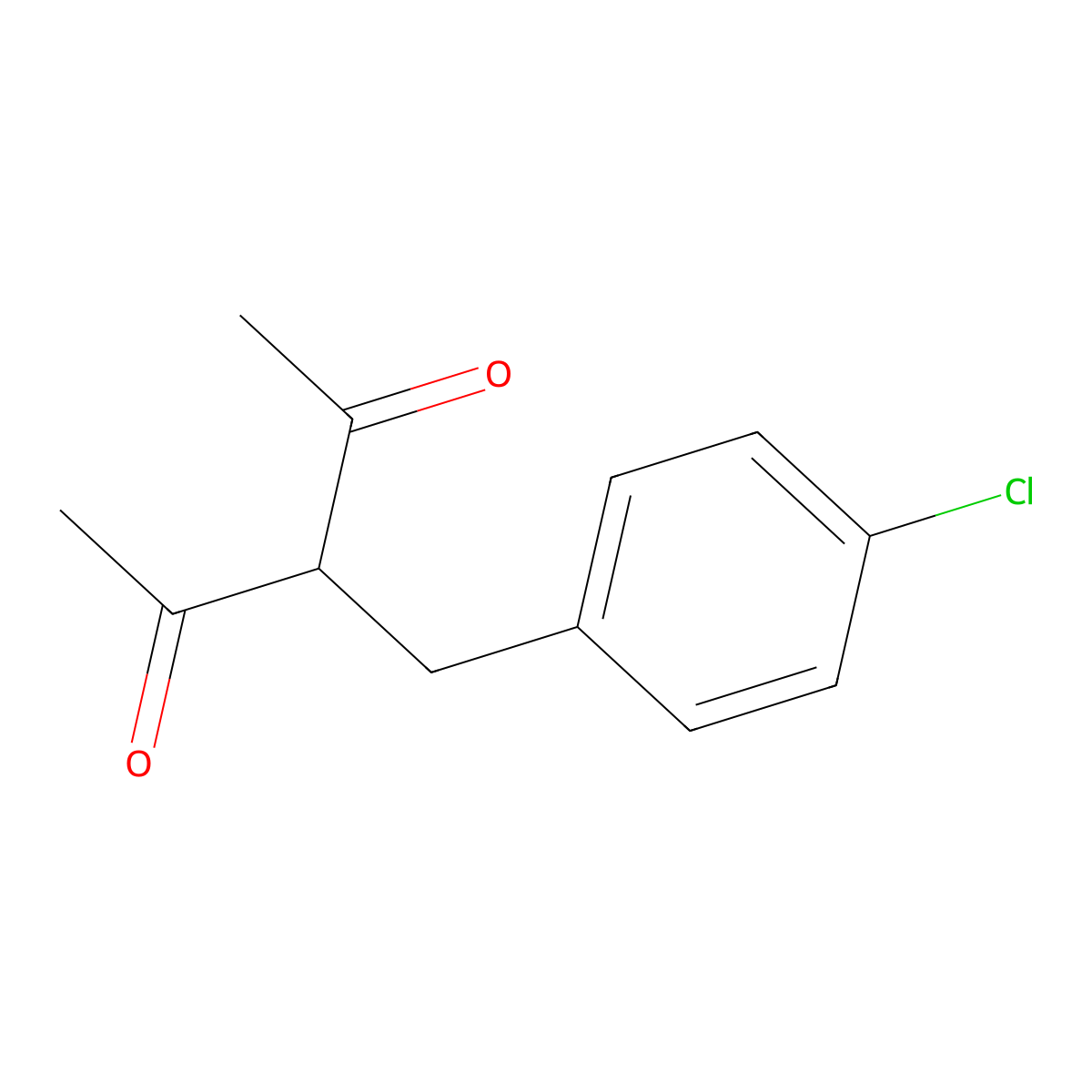 3-[(4-Chlorophenyl)methyl]pentane-2,4-dione molecular structure, CAS 61713-41-5
