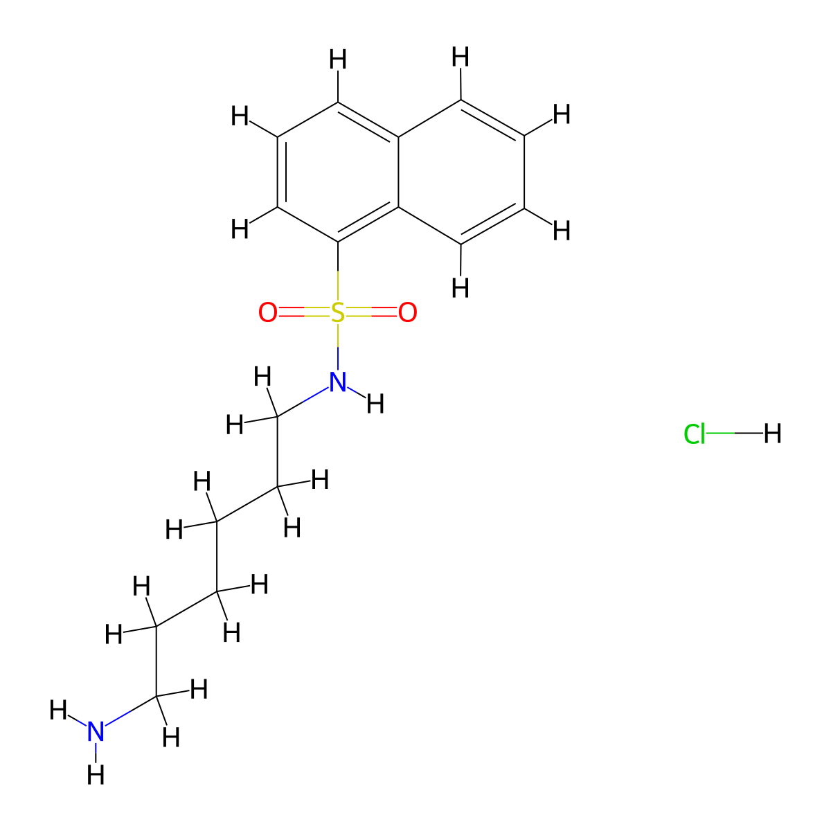 N-(6-aminohexyl)-1-naphthalenesulfonamide hydrochloride molecular structure, CAS 61714-25-8