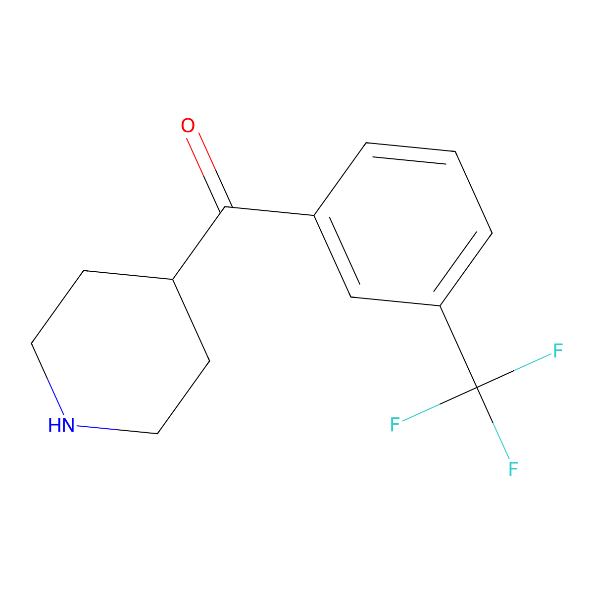 4-(3-Trifluoromethylbenzoyl)piperidine molecular structure, CAS 61714-97-4