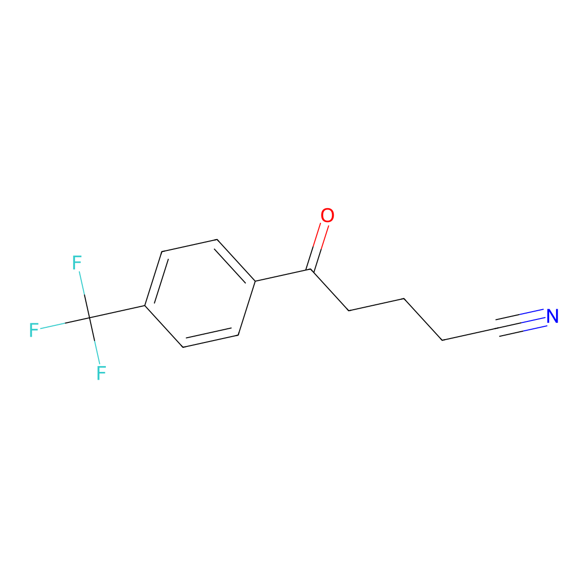 5-Oxo-5-(4-trifluoromethylphenyl)valeronitrile molecular structure, CAS 61718-86-3