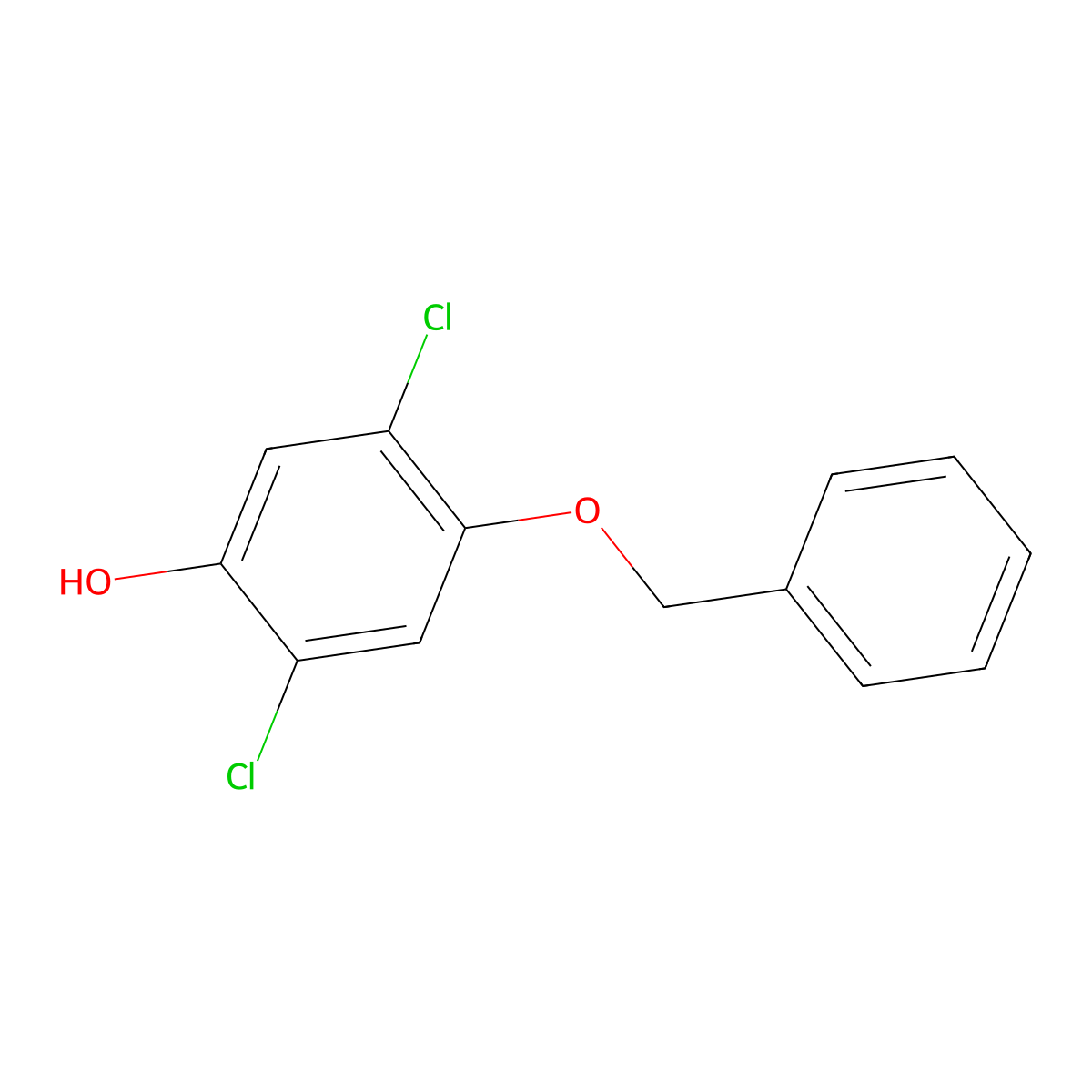4-Benzyloxy-2,5-dichlorophenol molecular structure, CAS 6172-34-5