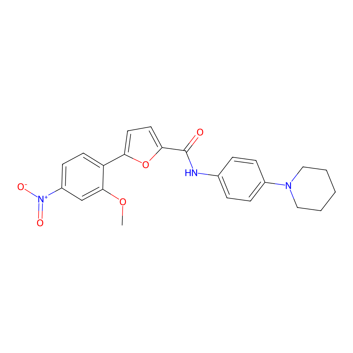 5-(2-Methoxy-4-nitrophenyl)-N-[4-(piperidin-1-yl)phenyl]furan-2-carboxamide molecular structure, CAS 6172-61-8