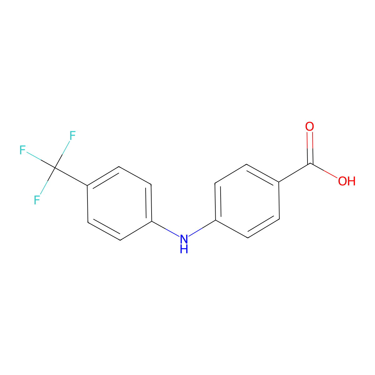 4-((4-(Trifluoromethyl)phenyl)amino)benzoic acid molecular structure, CAS 617245-73-5