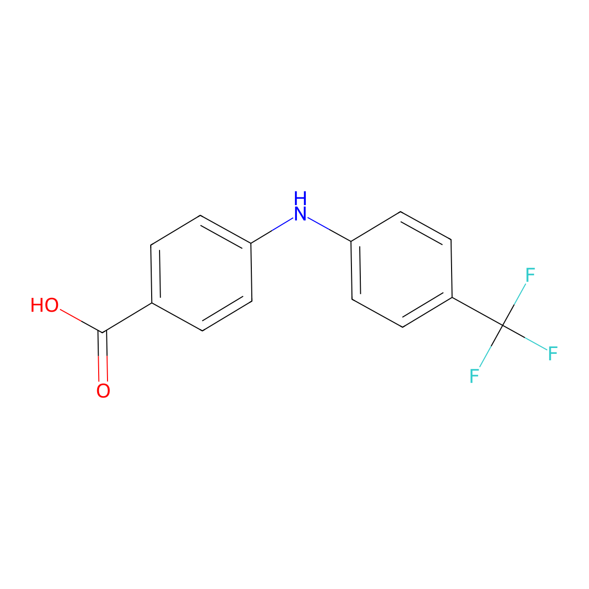 4-((4-(Trifluoromethyl)phenyl)amino)benzoic acid molecular structure, CAS 617245-73-5
