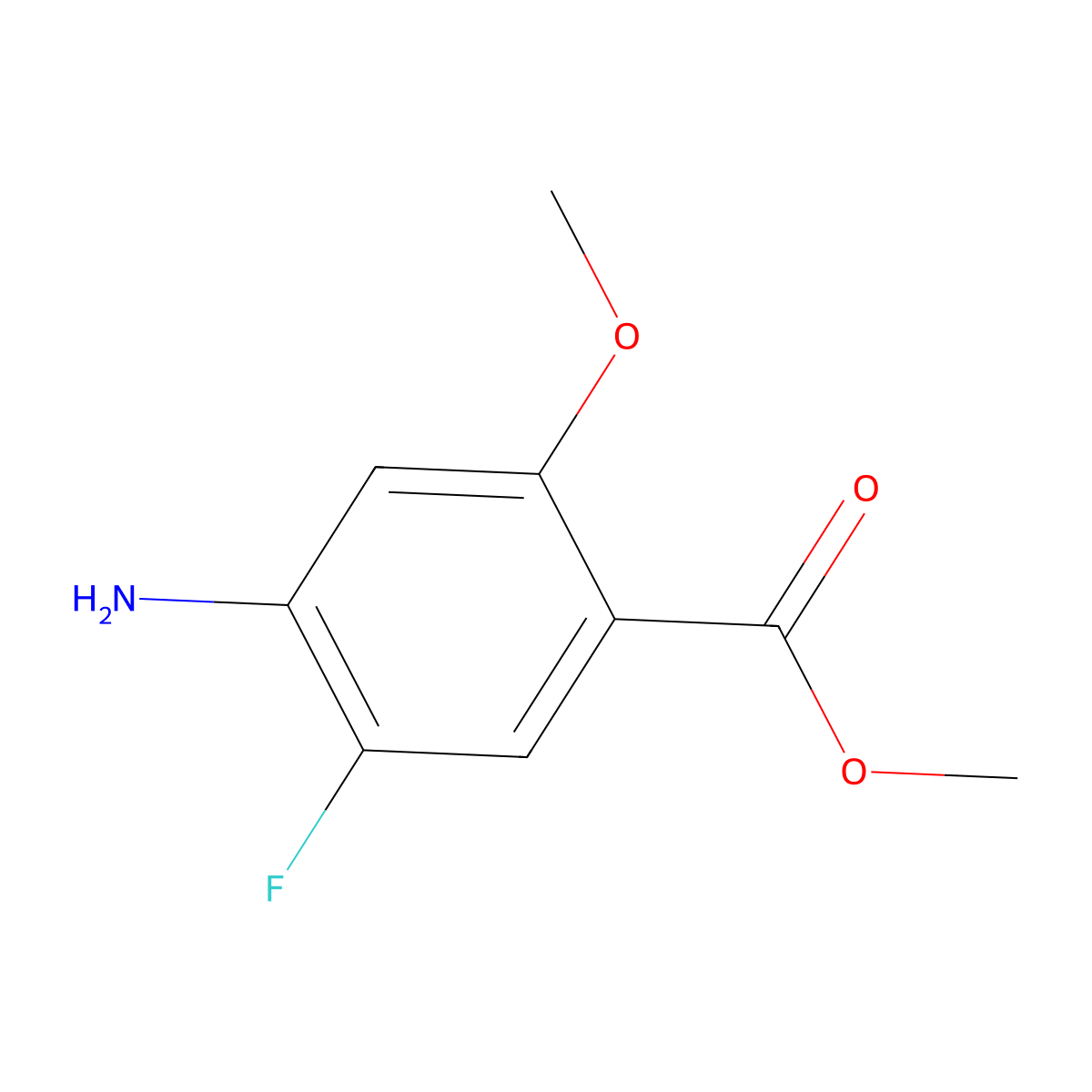 Methyl 4-amino-5-fluoro-2-methoxybenzoate molecular structure, CAS 617246-14-7