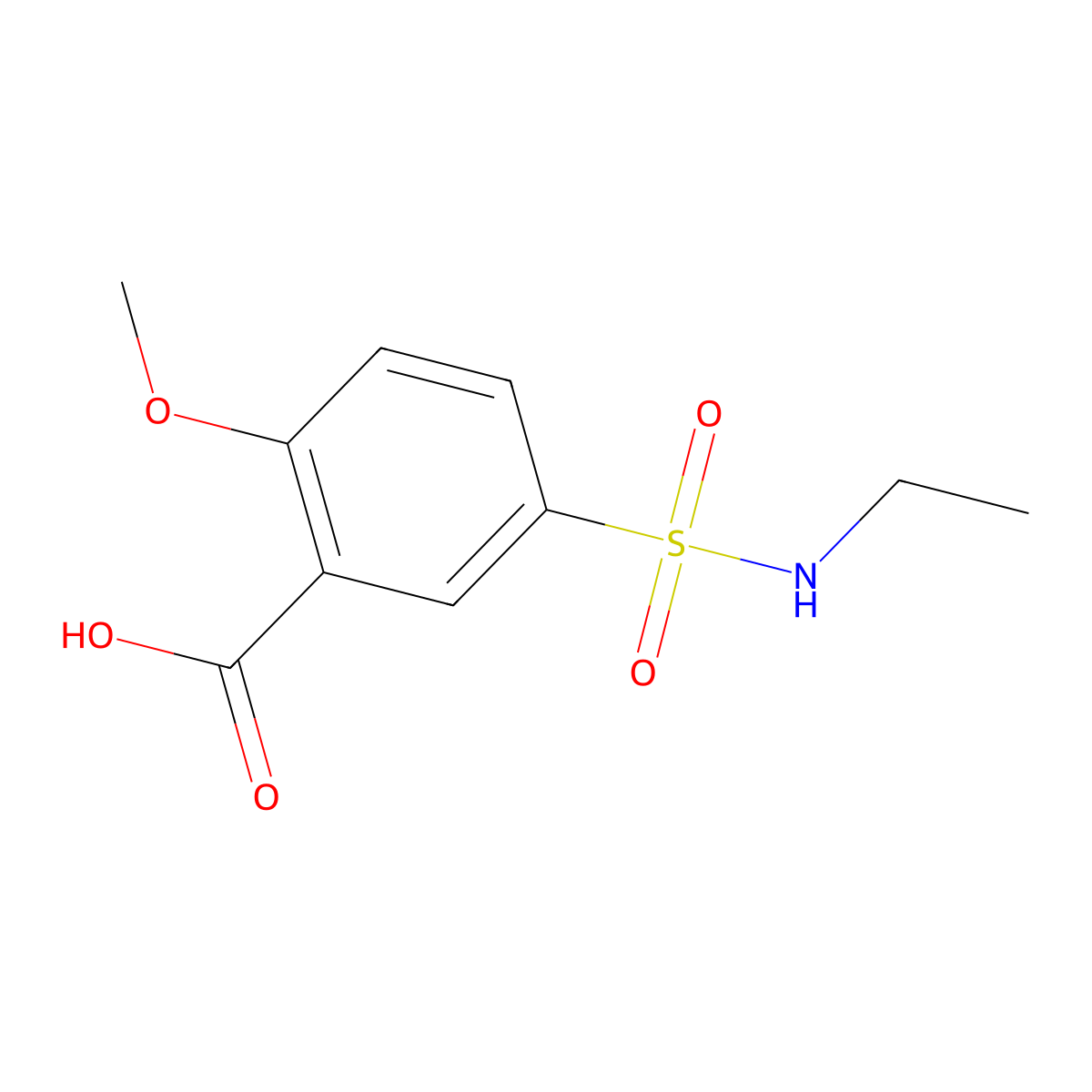 5-(Ethylsulfamoyl)-2-methoxybenzoic acid molecular structure, CAS 61726-10-1