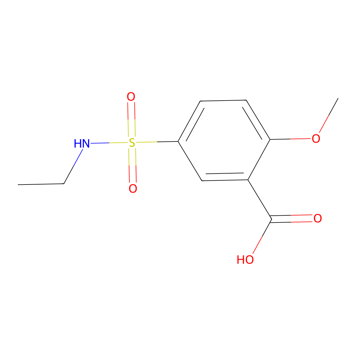 5-(Ethylsulfamoyl)-2-methoxybenzoic acid molecular structure, CAS 61726-10-1