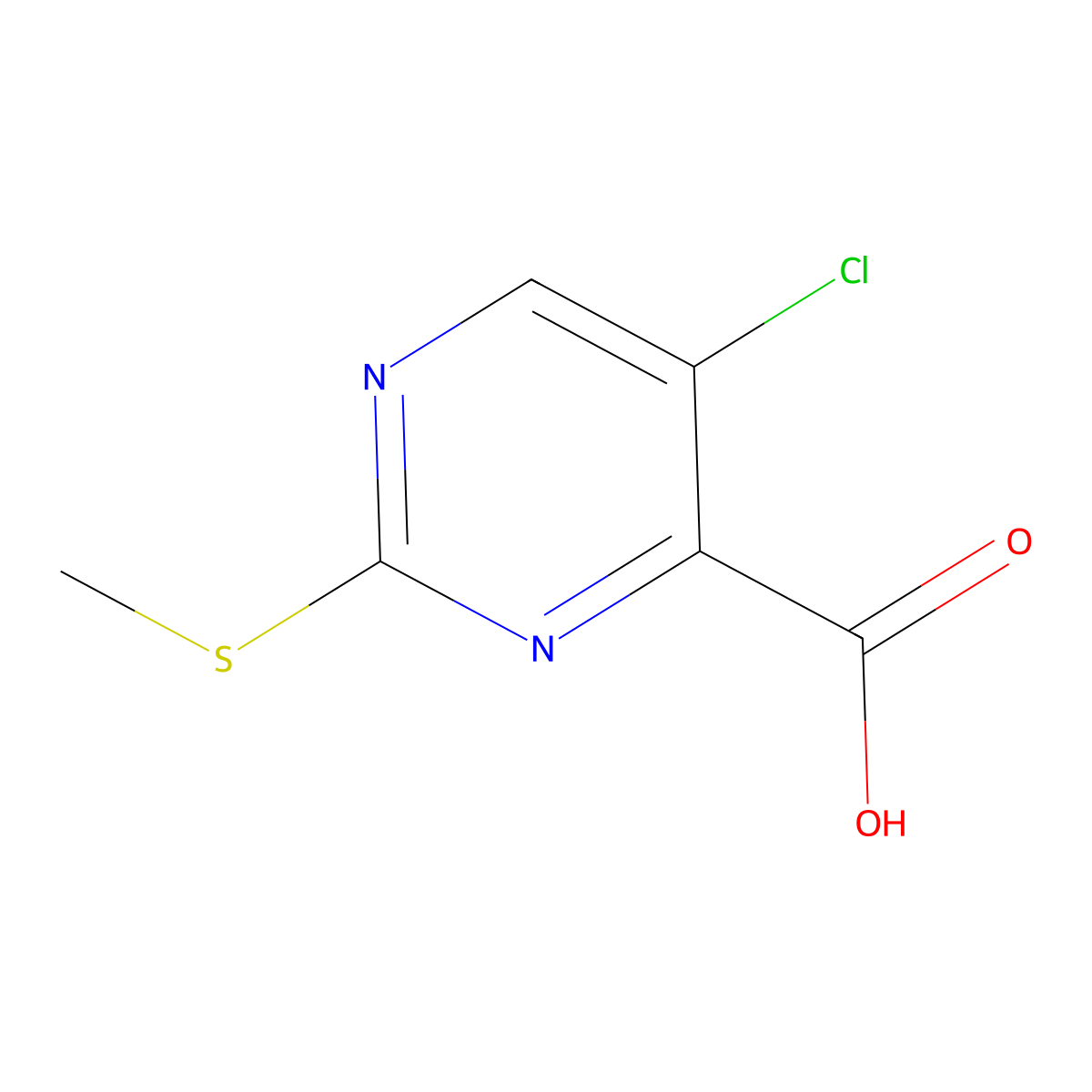 5-Chloro-2-(methylsulfanyl)pyrimidine-4-carboxylic acid molecular structure, CAS 61727-33-1