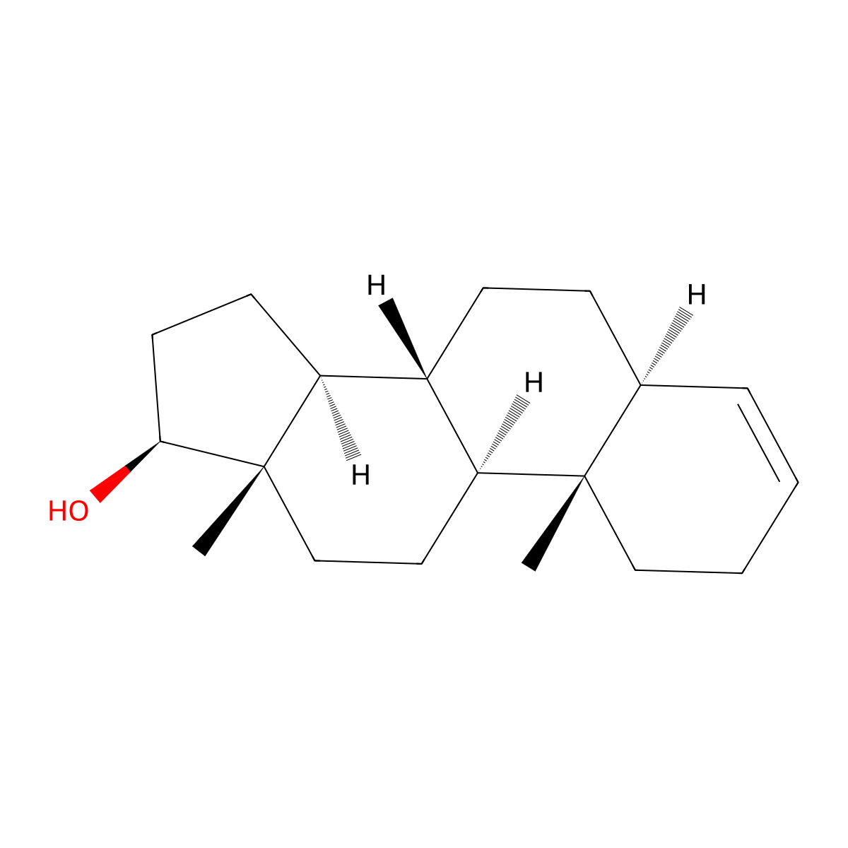 (5alpha,17beta)-Androst-3-en-17-ol molecular structure, CAS 6173-23-5