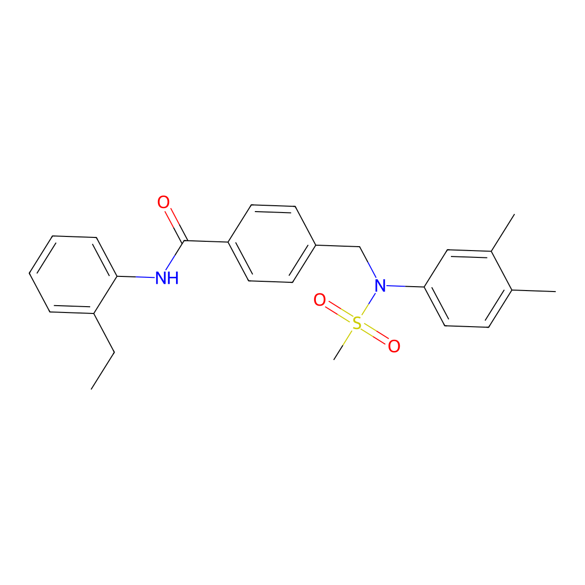 4-{[3,4-dimethyl(methylsulfonyl)anilino]methyl}-N-(2-ethylphenyl)benzamide molecular structure, CAS 6173-51-9