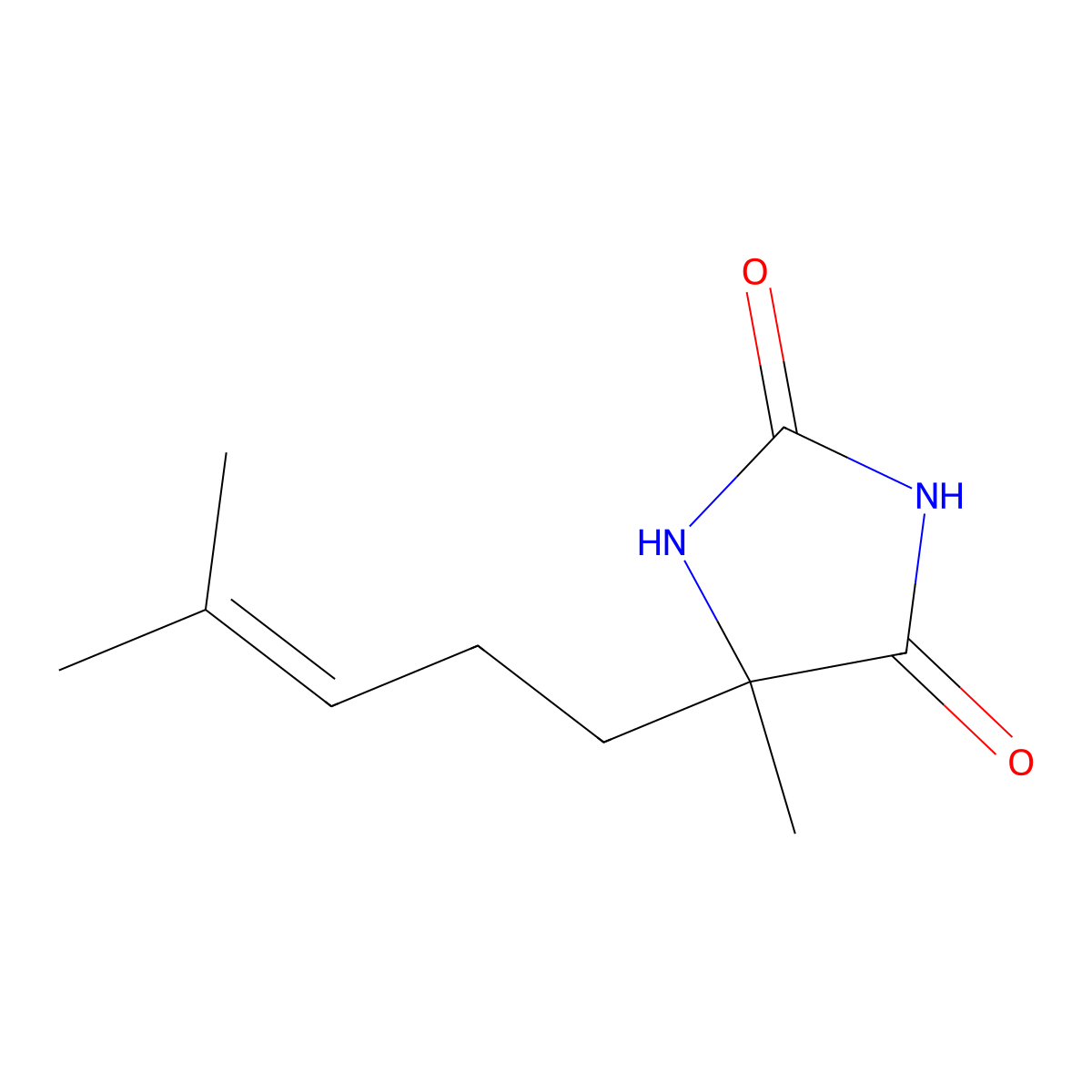 5-Methyl-5-(4-methylpent-3-en-1-yl)imidazolidine-2,4-dione molecular structure, CAS 6173-83-7