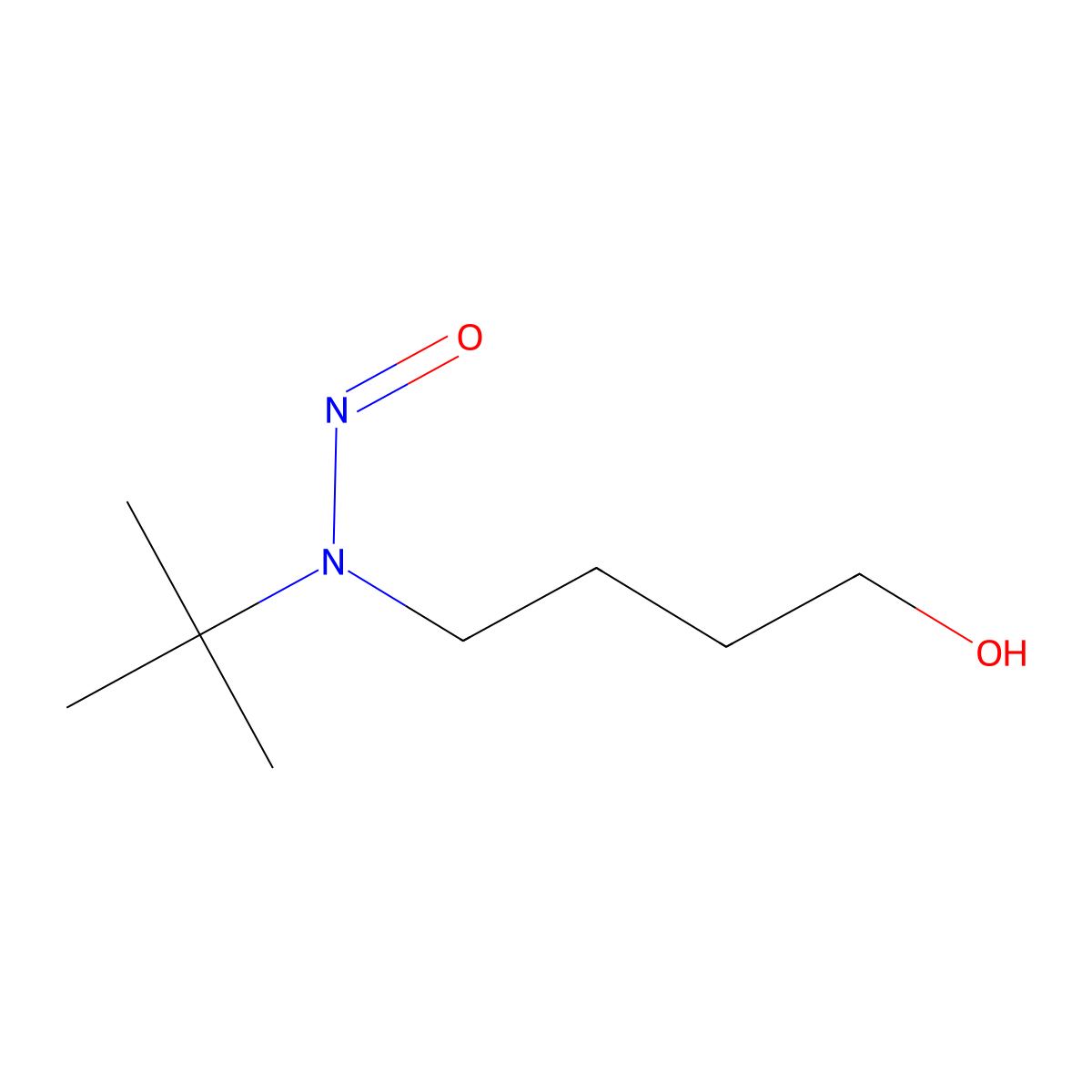 1-Butanol, 4-((1,1-dimethylethyl)nitrosoamino)- molecular structure, CAS 61734-87-0