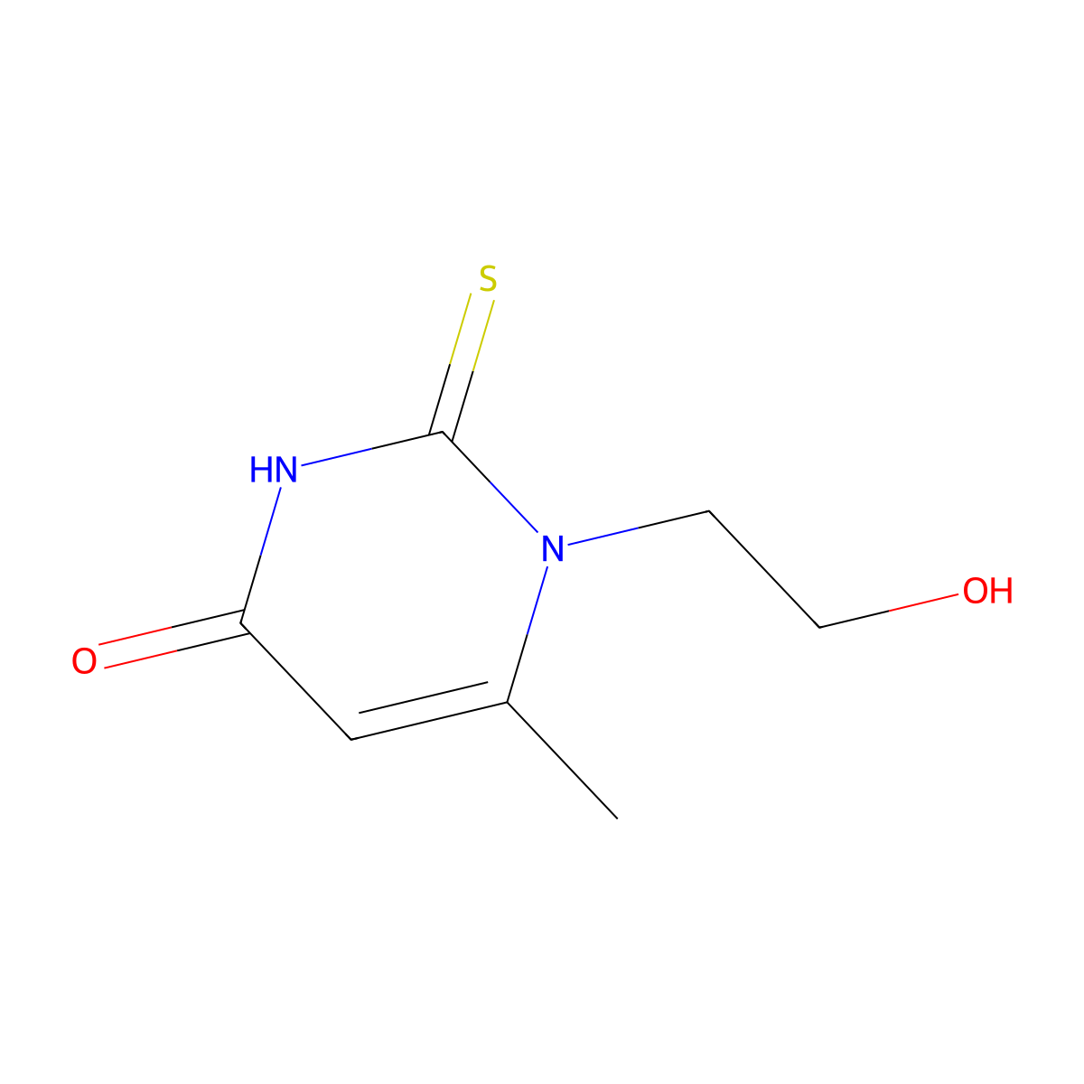 1-(2-Hydroxyethyl)-6-methyl-2-sulfanylidenepyrimidin-4-one molecular structure, CAS 61736-35-4