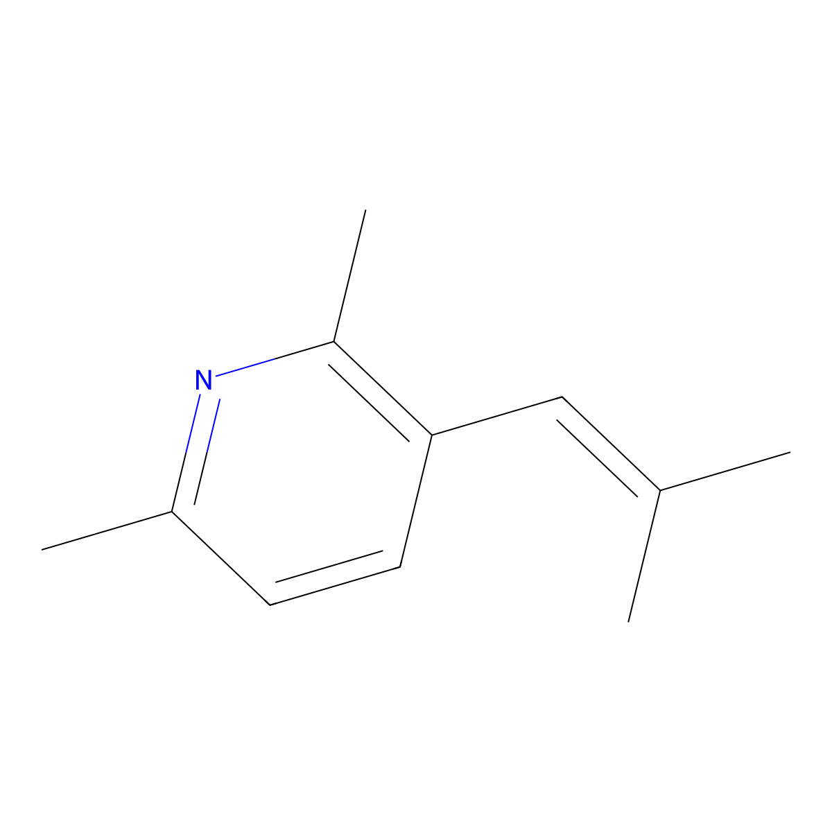 Pyridine, 2,6-dimethyl-3-(2-methyl-1-propenyl)- molecular structure, CAS 61736-64-9