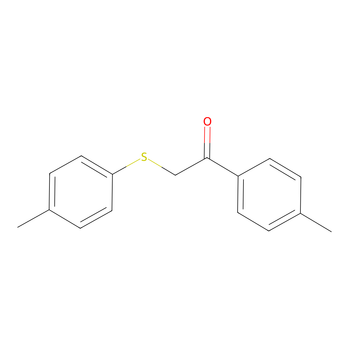 1-(4-Methylphenyl)-2-(4-methylphenyl)sulfanylethanone molecular structure, CAS 61737-10-8